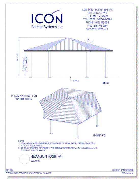 Hexagon HX28T-P4 - Elevation