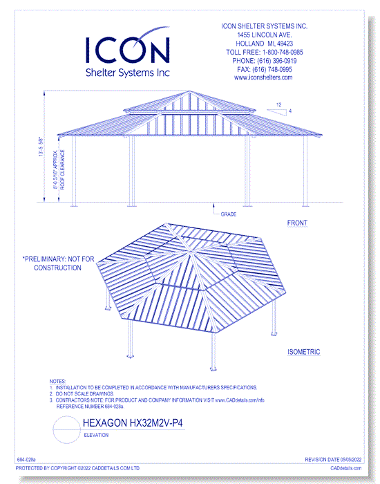 Hexagon HX32M2V-P4 - Elevation