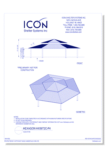 Hexagon HX56T2C-P4 - Elevation