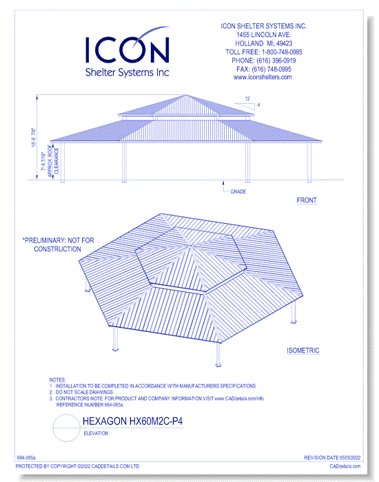 Hexagon HX60M2C-P4 - Elevation