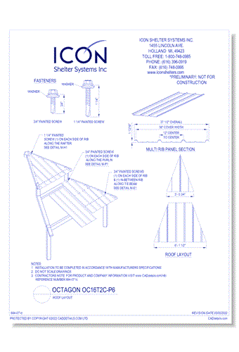 Octagon OC16M2C-P6 - Roof Layout