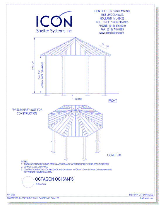 Octagon OC16M-P6 - Elevation