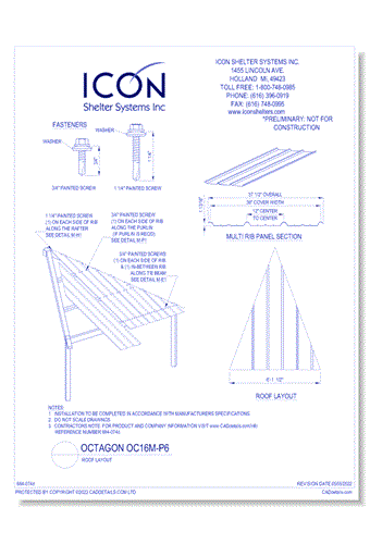 Octagon OC16M-ORN-P6 - Roof Layout
