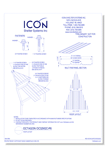 Octagon OC32M2C-P6 - Roof Layout