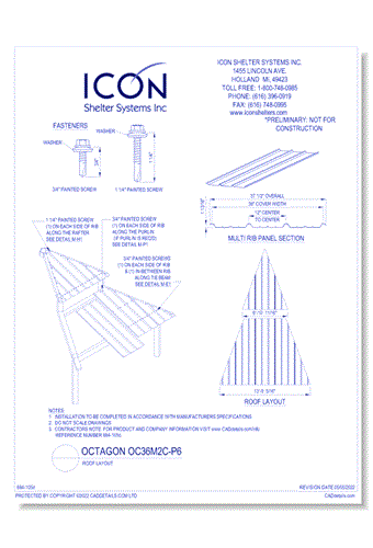 Octagon OC36M2C-P6 - Roof Layout