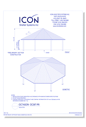 Octagon OC36T-P6 - Elevation