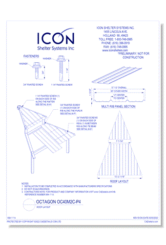 Octagon OC40M2C-P4 - Roof Layout