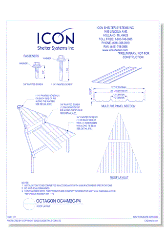 Octagon OC44M2C-P4 - Roof Layout