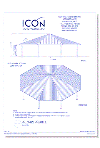 Octagon OC44M-P4 - Elevation
