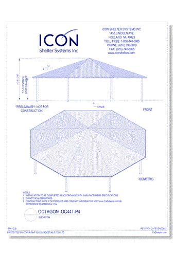Octagon OC44T-P4 - Elevation