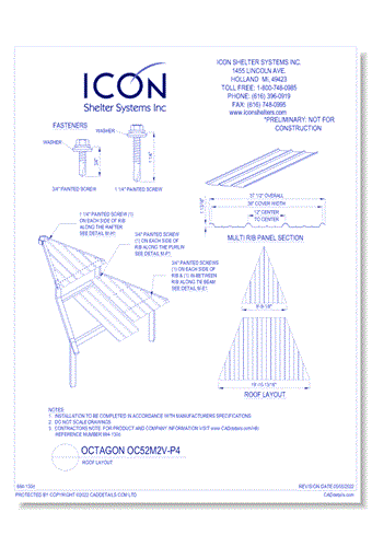 Octagon OC52M2V-P4 - Roof Layout