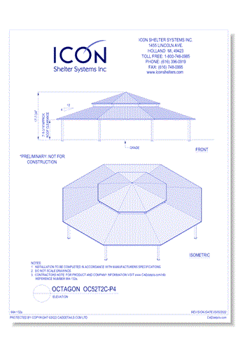 Octagon OC52T2C-P4 - Elevation
