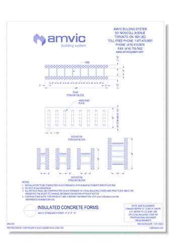 (FOR-005) Amvic Standard Forms - 4 Inch, 6 Inch, 8 Inch, 10 Inch
