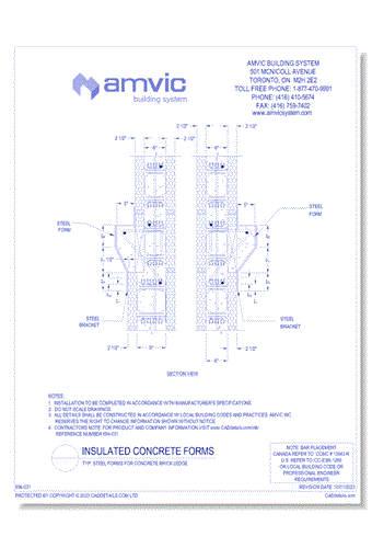 (BRL-006) Typ. Steel Forms for Concrete Brick Ledge