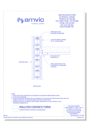 (FLR-016) Composite Steel Floor Deck w/ Ledger Angle