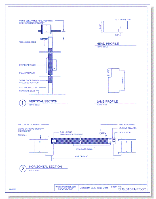 SI-GxSTDPA-RR-SR: Single Pull x Exit Device - Right Reverse - Single Rabbet Frame