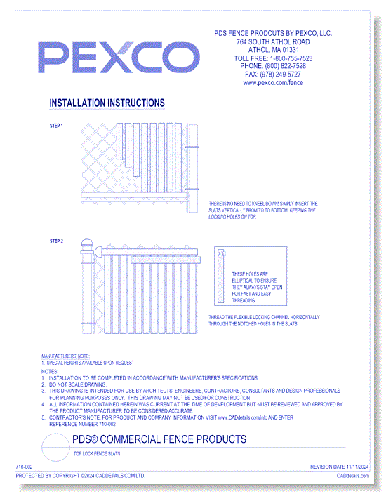 Top Lock Fence Slats