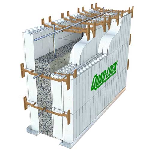 CAD Drawings BIM Models Quad-Lock Building Systems R-22 Regular ICF Walls