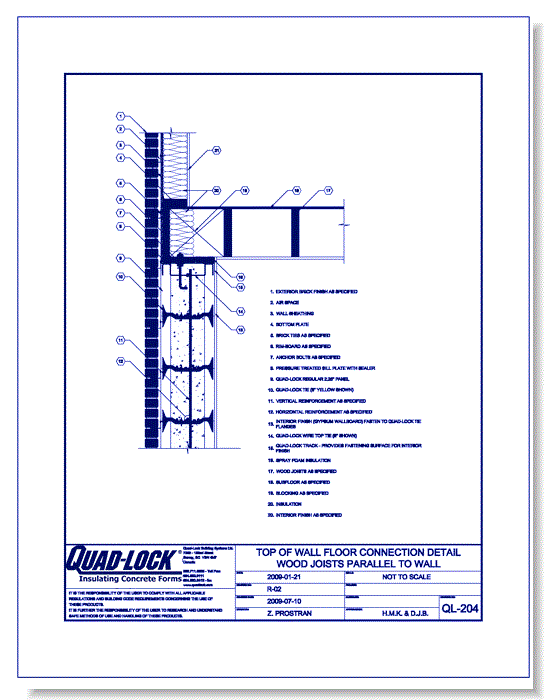 QL-204 Wood Joists Parallel to Wall