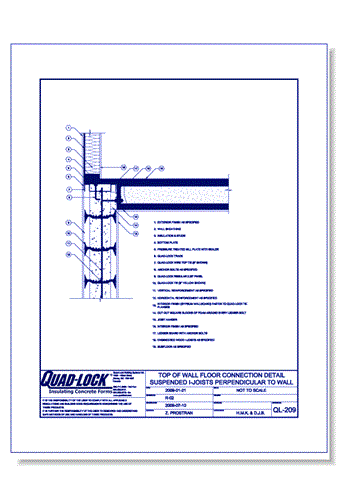 QL-209 Suspended I-Joists Perpendicular to Wall