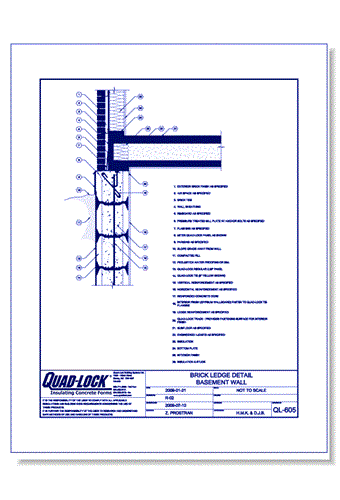 QL-605 Brick Ledge Detail Basement Wall