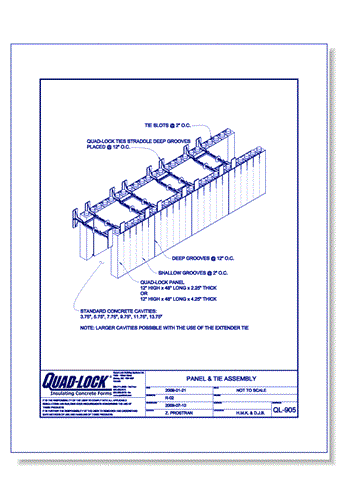Quad-Lock Walls: QL-905 Panel & Tie Assembly
