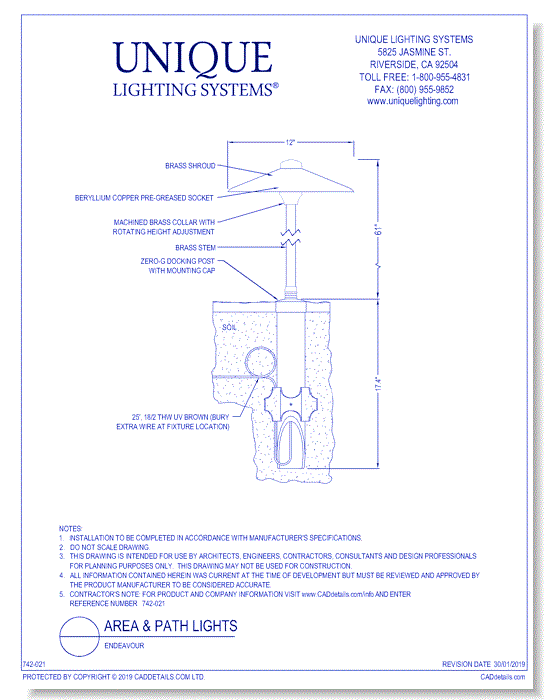 Brass Area Light: Endeavour