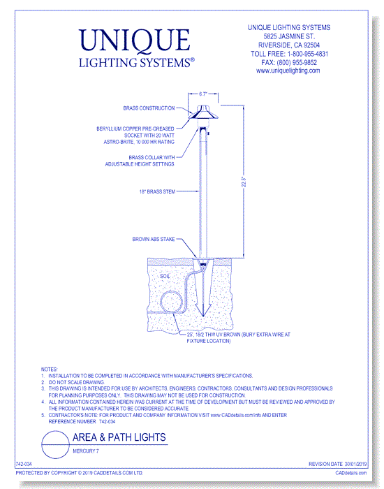 Brass Area Light: Mercury 7