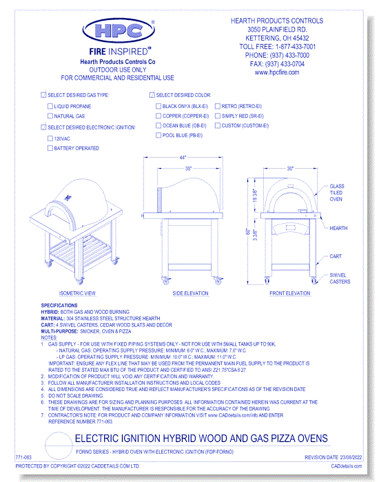 Forno Series - Hybrid Oven with Electronic Ignition