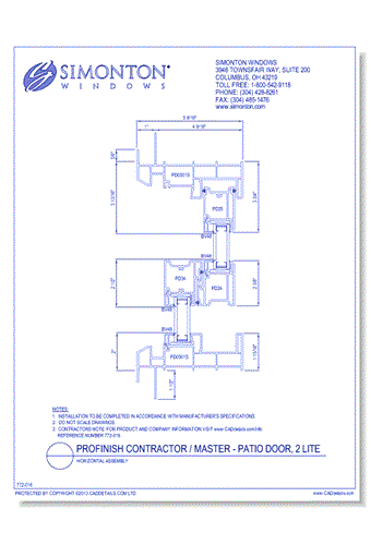 ProFinish Contractor / Master - Patio Door, 2 Lite, Horizontal Assembly