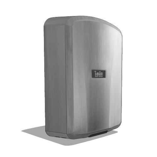 ThinAir® Hand Dryer: Brushed Stainless Steel and White ABS