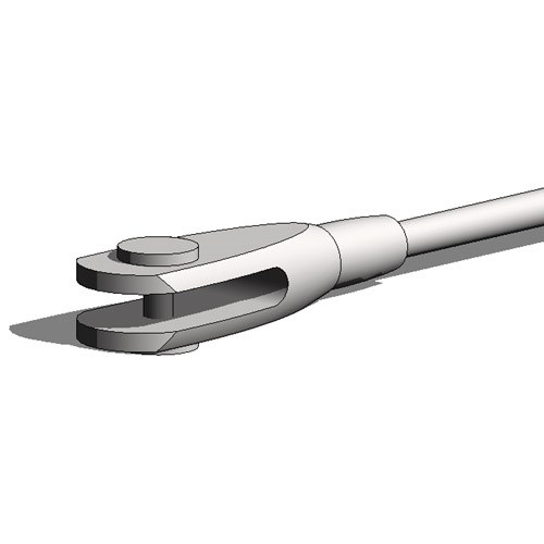 (ARS2-SSM) Rod Assembly System Drawing For 1/4 inch To 1-1/4 inch Dia Rod, Adjustable Fork Termination Clevis, Standard Stainless Steel