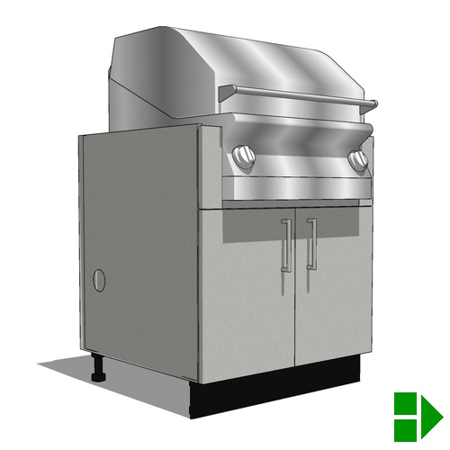 OGBXX02: Grill Base - 27 Inch D, 2 Doors