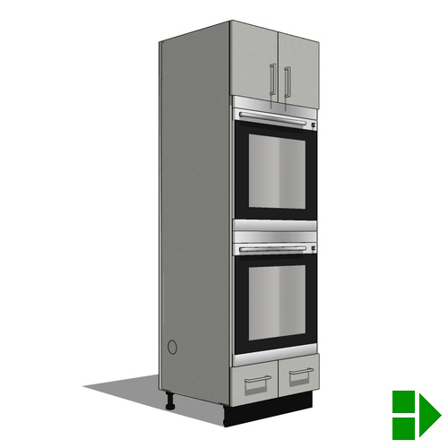 TTXXXX: Oven Cabinets - 24 Inch D, 84 Inch, 90 Inch, 96 Inch H (specify), 1 Drawer, 2 Door