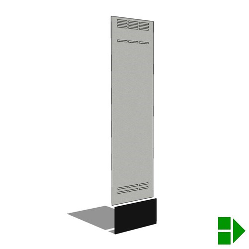 OBPVGF: Galvanized Vented Back Panel, Attachment Point For Equal Back Panels Or Waterfalled Counter Top