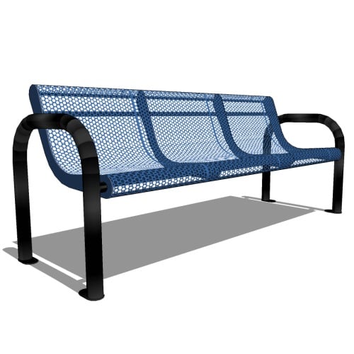 D1027 - Ultra 6' Perforated Steel Bench, Portable/Surface Mount