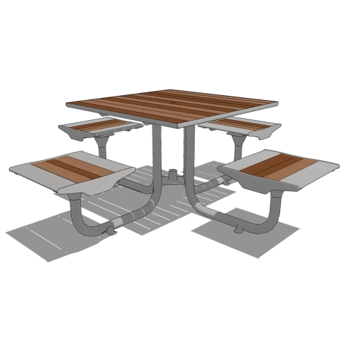 BH1841T - Beacon Hill Thermory Table, 4 Flat Seats