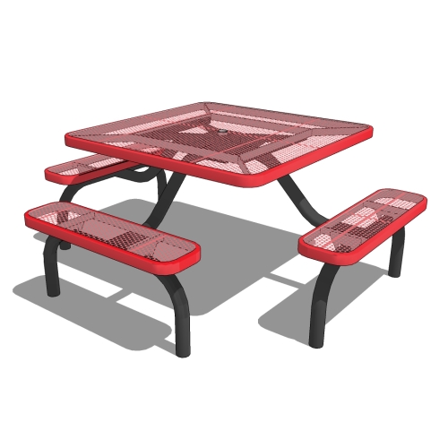 D2016 - Ultra Perforated Steel ADA Table, 3-Seats