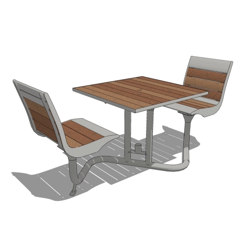 BH1801ST - Beacon Hill Thermory Bistro Table with 2 Swivel Seats