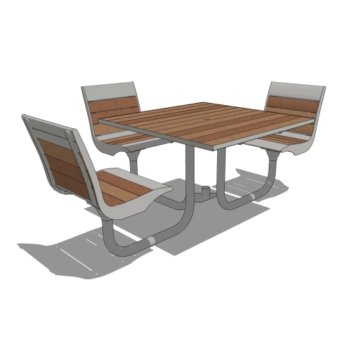 BH1830T - Beacon Hill Thermory ADA Table with 3 Seats