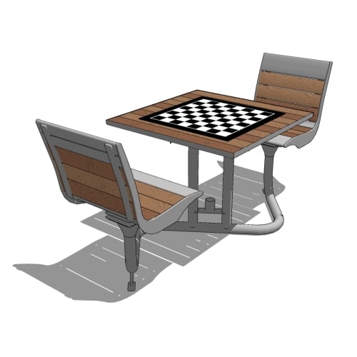 BH1801ST-GT - Beacon Hill Thermory Bistro Game Table, 2 Swivel Seats
