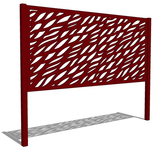 WAV84HIM - 8' x 4' Horizontal Privacy Screen, Waves Pattern, Embedded Mount