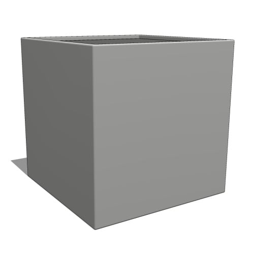 PLAC2828A - 28" Cube Rimmed Aluminum Planter