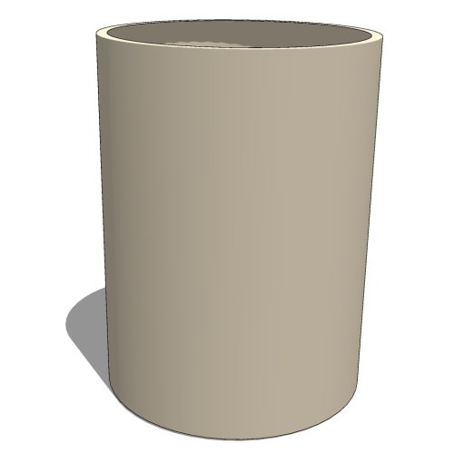 PLARD2432A - 32"H x 24" Dia. Round Rimmed Aluminum Planter