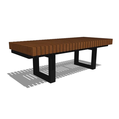 PINF24L5T - Infinity 2' x 5' Linear Thermory Bench, Powder Coat Frame Finish