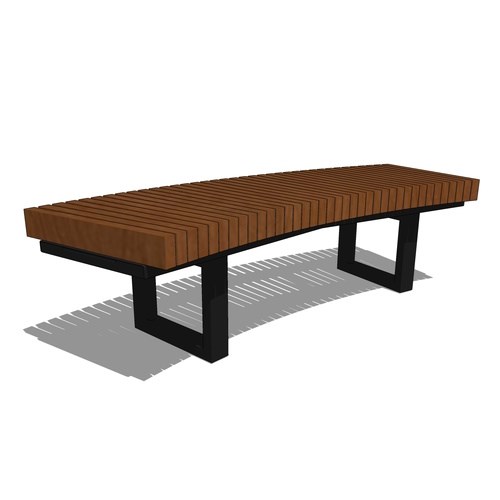 PINF24C1230T - Infinity 2' Curved 1230 Thermory Bench, Powder Coat Frame Finish