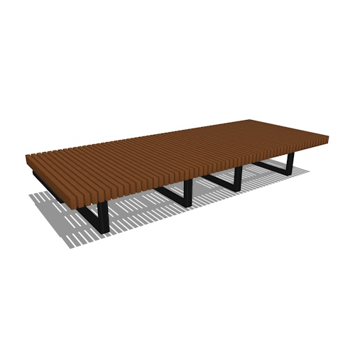 PINF48L10T - Infinity 4' x 10' Linear Thermory Bench, Powder Coat Frame Finish