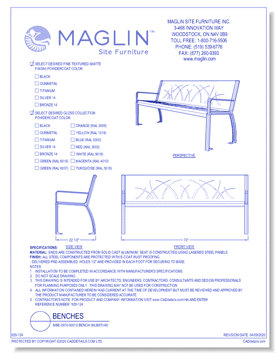 MBE-0970-00010 Bench (MLB970-M)