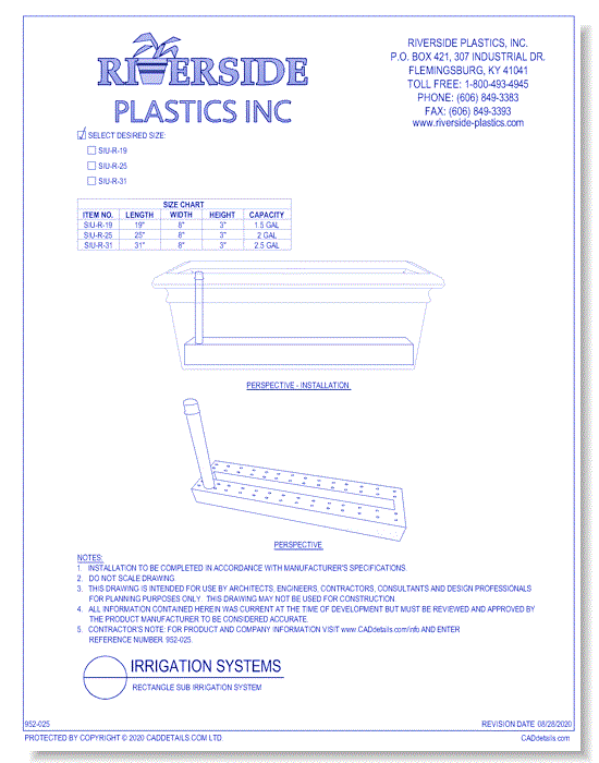 Rectangle Sub Irrigation Systems