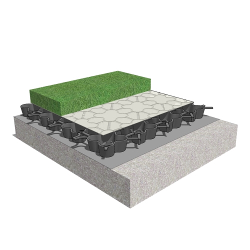Green Roof Rooftop Assembly: AirDrain Synthetic Turf Rooftop Drainage